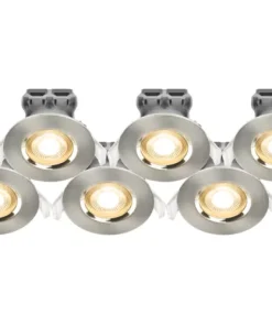 LAP Fixed LED Downlights Brushed Nickel 4.5W 400lm 10 Pack