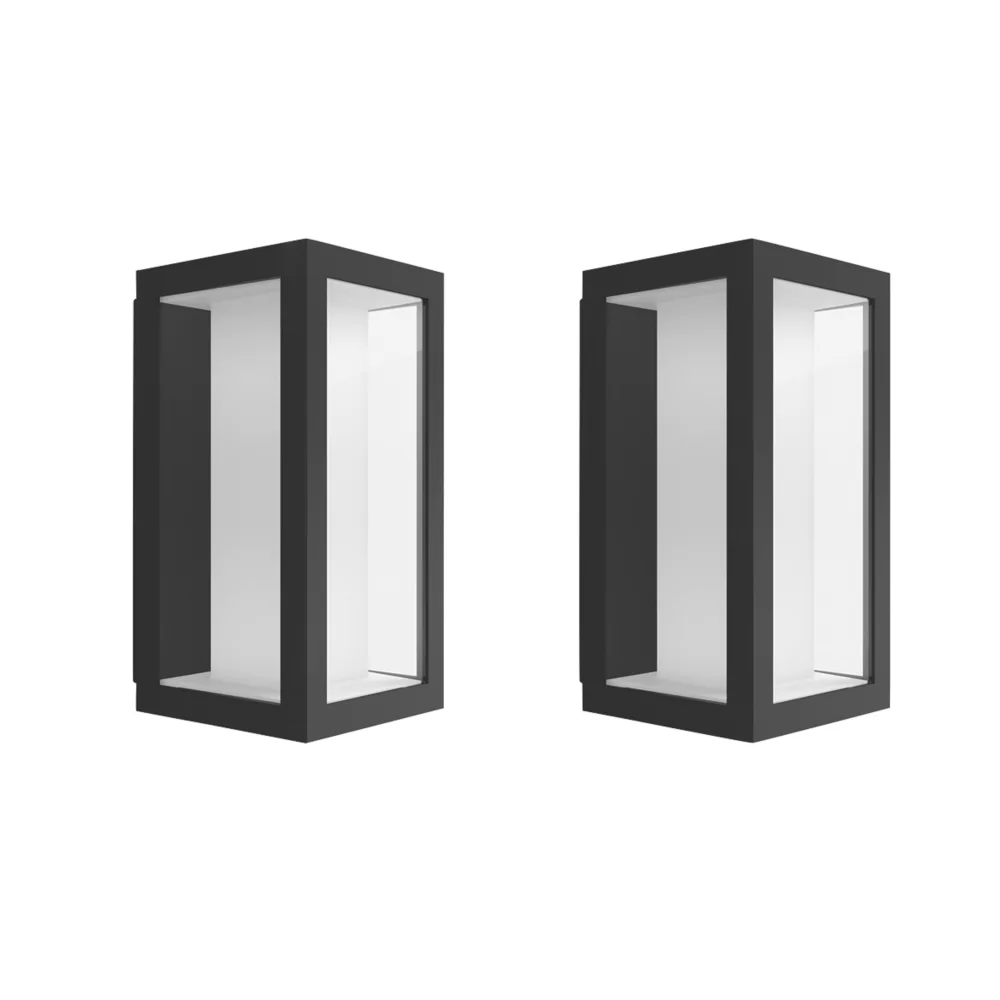 Philips Hue Impress Outdoor LED Wall Light Black 8W 710-1180lm 2Pk