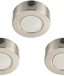 LAP Iris Round LED CCT Cabinet Downlight Satin Nickel 15W 3 X 400lm 3 Pack
