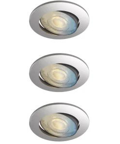 Calex SMD 220-240V 2700-6500K Adjustable Tilting Head LED Smart Downlight With Variable White Light Black 4.9W 345lm 3 Pack