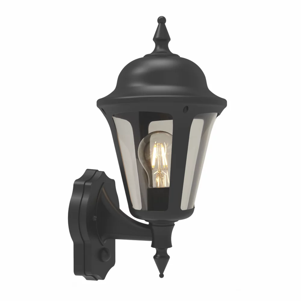 4lite Outdoor IP65 Wall Lantern With PIR Sensor Black - Image 2