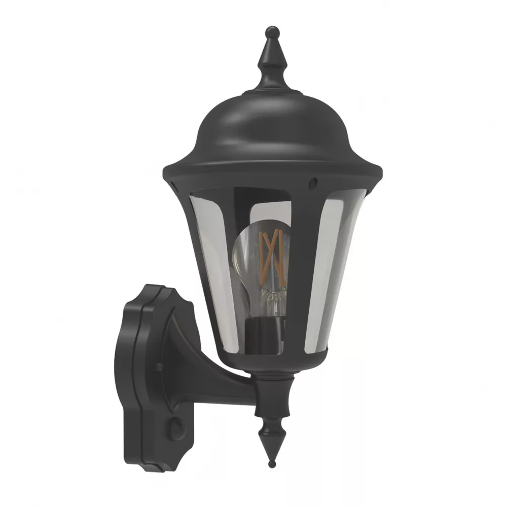 4lite Outdoor IP65 Wall Lantern With PIR Sensor Black