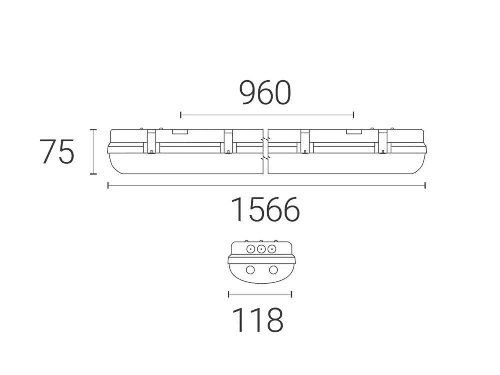 4lite Twin 5ft Non-Maintained Emergency LED Batten 60W 6353lm - Image 3
