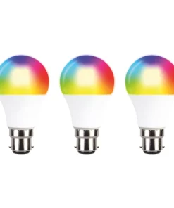 TCP BC A60 RGB & White LED Smart Light Bulb 9W 806lm 3 Pack