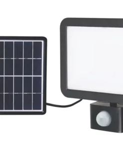 LAP RB0258A Outdoor LED Solar Floodlight With PIR Sensor Black 1200lm