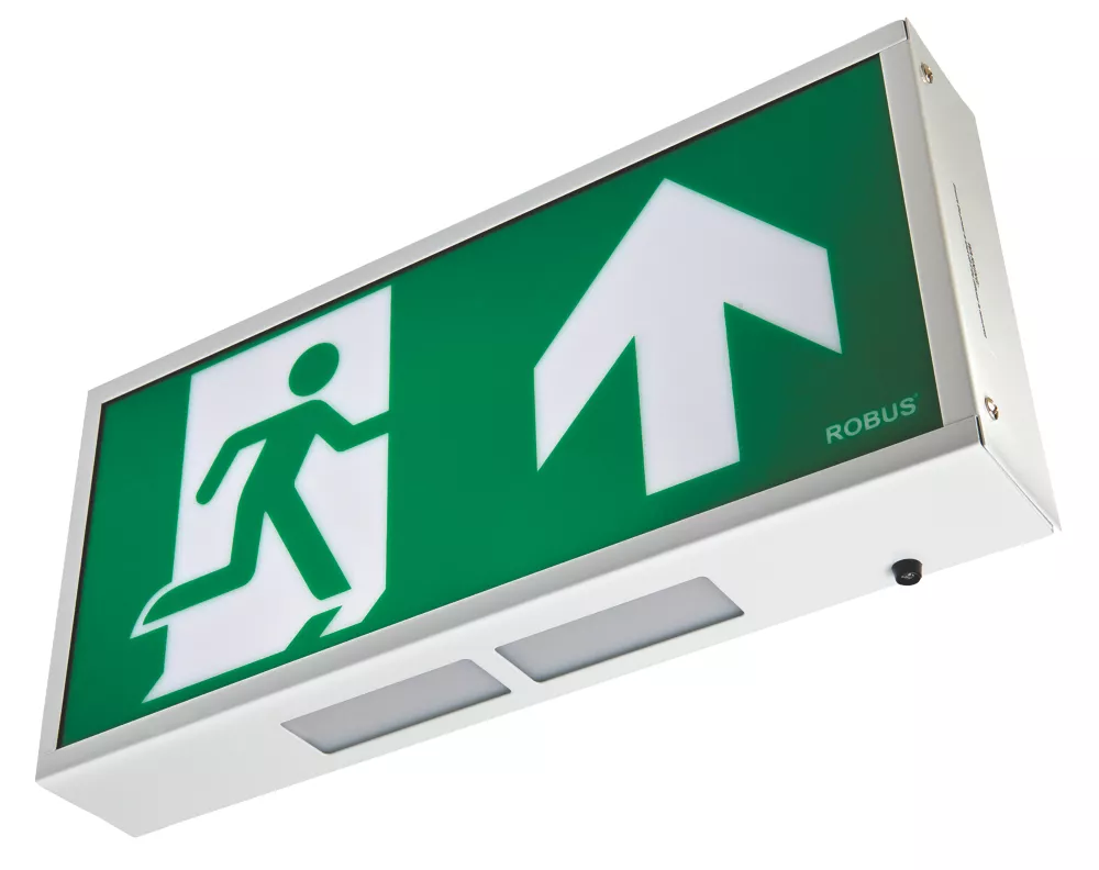 Robus Maintained Or Non-Maintained Emergency LED Exit Box With Up Arrow 4.2W 17-45lm