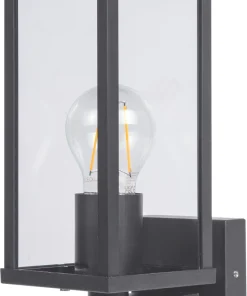 Luceco Outdoor LED Arm-Hung Decorative Wall Lantern Slate Grey 7W 810lm