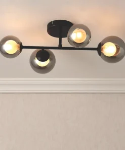 Quay Design Leo LED 4-Light Flush Light Matt Black 8W 200lm