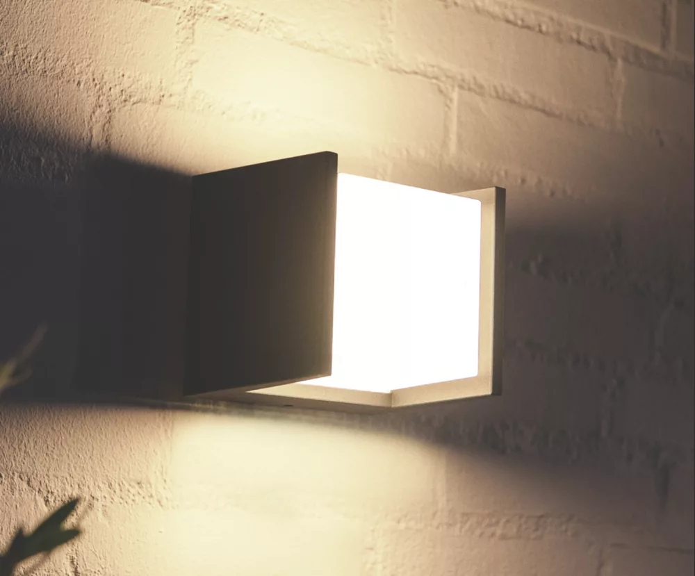 Philips Hue Fuzo Outdoor LED Square Wall Light Black 9.1W 1160lm - Image 2