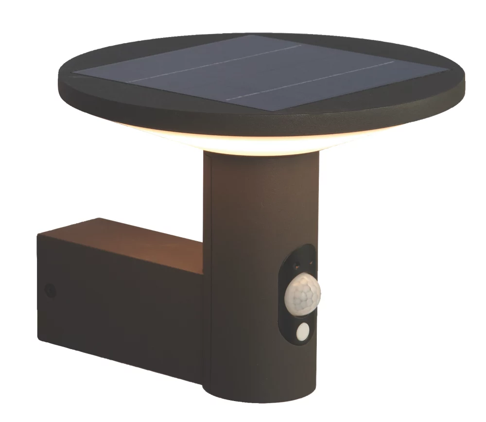 4lite Outdoor LED Solar Wall Light With PIR Sensor Graphite 210lm - Image 2