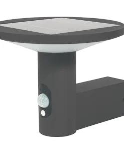 4lite Outdoor LED Solar Wall Light With PIR Sensor Graphite 210lm