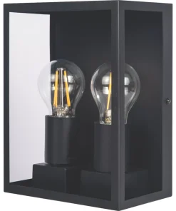 Luceco Outdoor LED Flush-Mounted Decorative Wall Lantern Black 7W 810lm