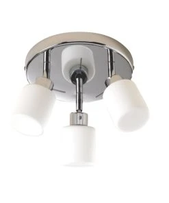 Essentials Luxor Cylinder 3-Light Bathroom Spotlight Chrome / White
