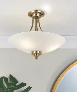Quay Design Brooke Ceiling Flush Light Antique Brass