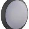 Essentials Seran Outdoor Round LED Bulkhead Matt Black 12W 1000lm
