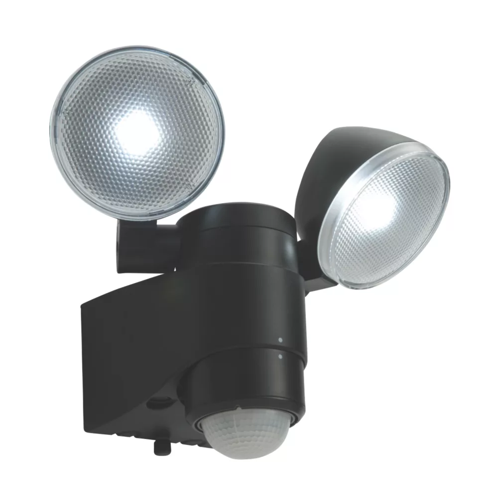Saxby Laryn Outdoor LED Floodlight & PIR With PIR Sensor Black 2 X 2W 320lm