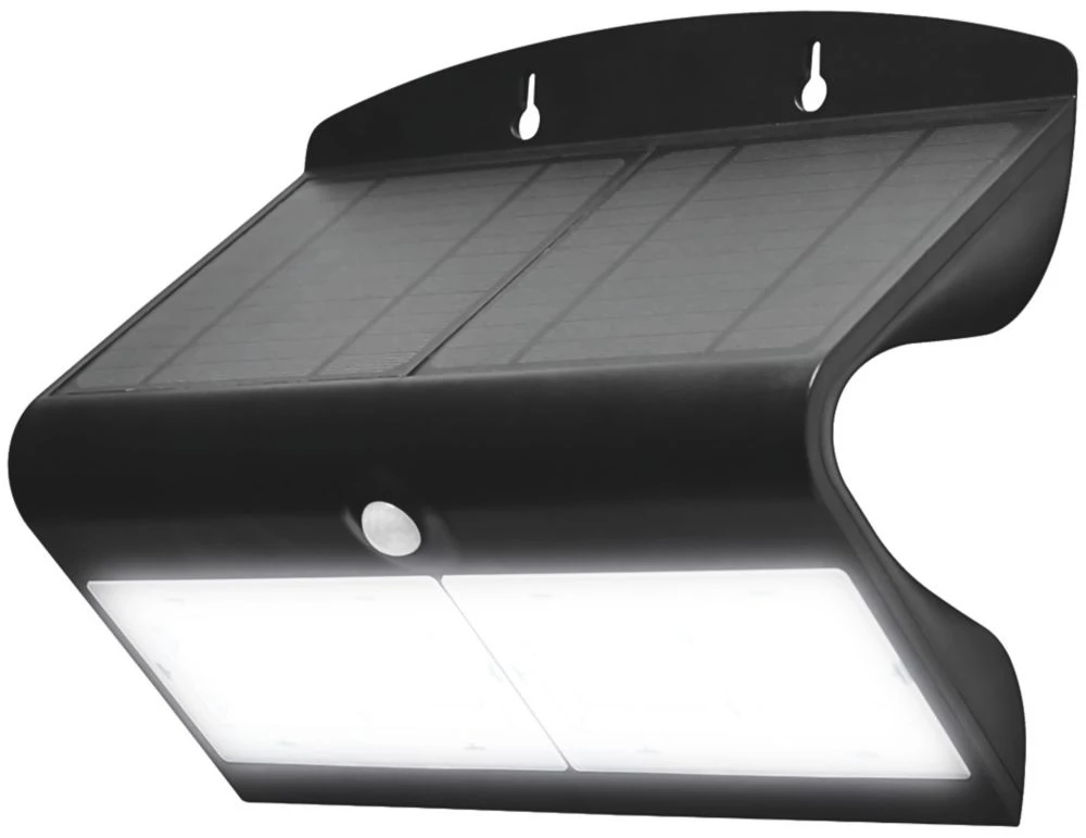 Luceco LEXS80B40-01 Outdoor LED Solar Wall Light With PIR Sensor Black 800lm