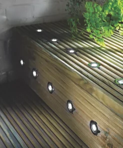 LAP Coldstrip 30mm Outdoor LED Recessed Deck Light Kit Brushed Chrome 4.4W 10 X 19.5lm 10 Pack