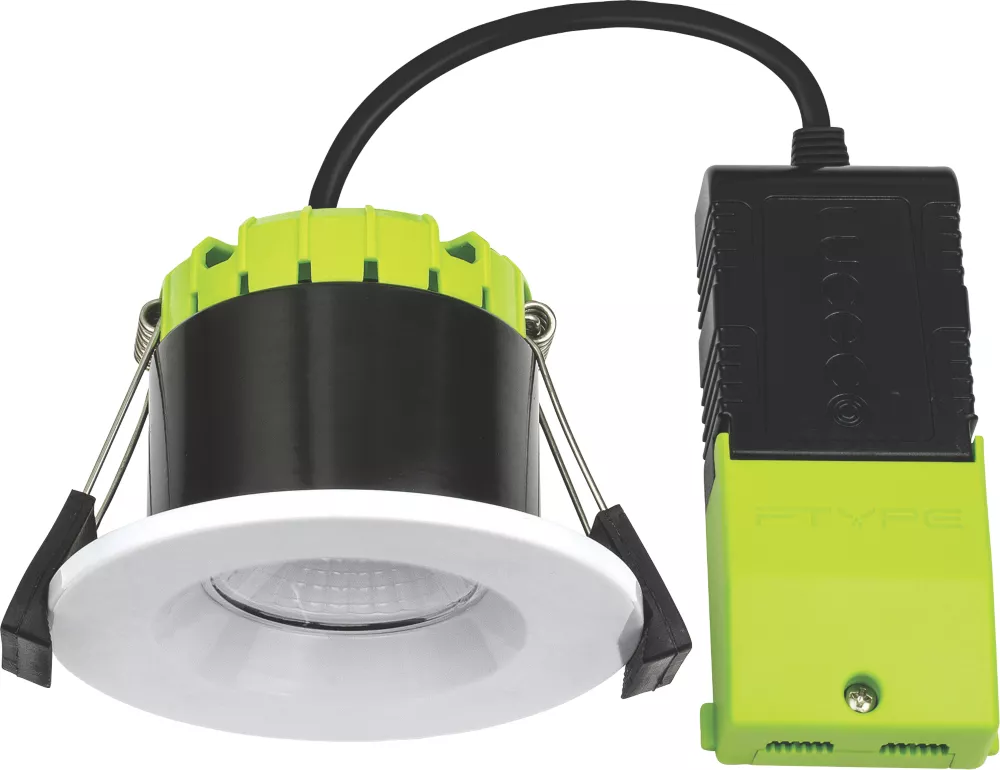 Luceco FType Compact Regressed Fixed Fire Rated LED Downlight White 4W 400lm
