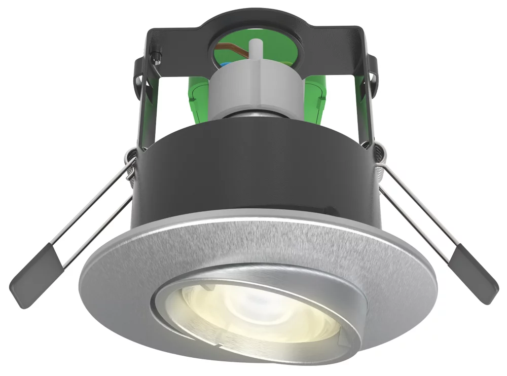 4lite WiZ Connected Adjustable Fire Rated LED Smart Downlight Satin Chrome 4.9W 345lm