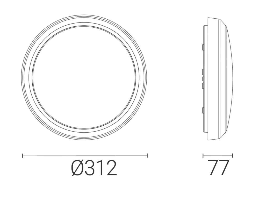 4lite Indoor Maintained Emergency Round LED Wall/Ceiling Light Chrome 13W 1100lm - Image 4