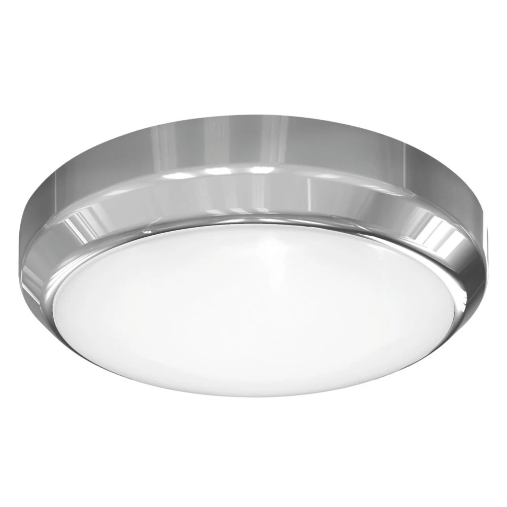 4lite Indoor Maintained Emergency Round LED Wall/Ceiling Light Chrome 13W 1100lm