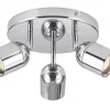 Essentials Lens Cylinder 3-Light Bathroom Spotlight Chrome