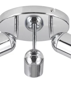 Essentials Lens Cylinder 3-Light Bathroom Spotlight Chrome