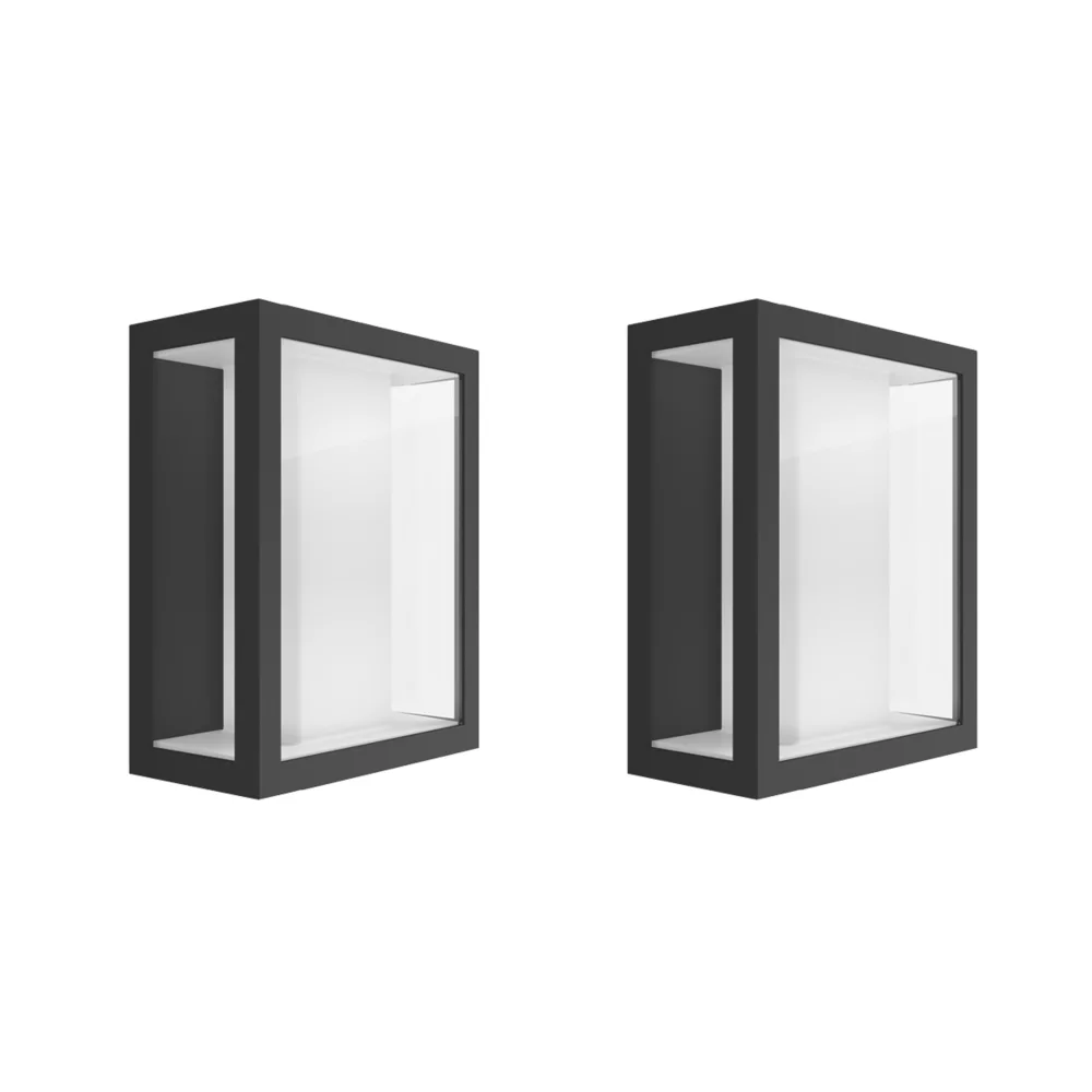 Philips Hue Impress Outdoor LED Wall Light Black 8W 710-1180lm 2Pk