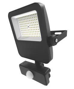 4lite Outdoor LED Floodlight With PIR Sensor Black 30W 3150lm