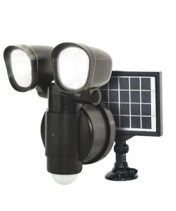 Luceco Outdoor LED Solar Wall Light With PIR Sensor Black 400lm