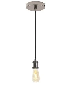 4lite WiZ Connected LED ST64 Smart Pendant Light Blackened Silver 6.5W 720lm