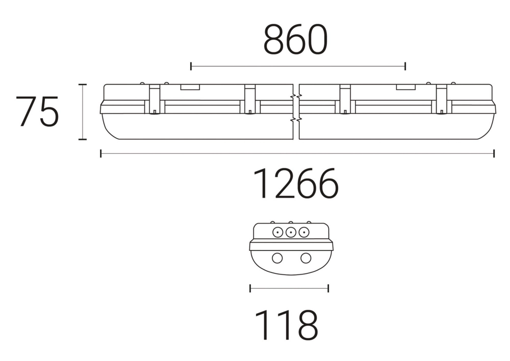 4lite Twin 4ft LED Non Corrosive Batten 40W 4425lm 230V - Image 3