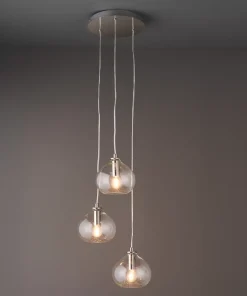Quay Design Willow 3-Light Cluster Pendant Bright Nickel