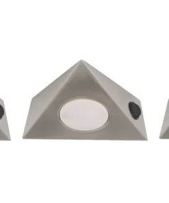LAP Triangular LED CCT Cabinet Downlight Satin Nickel 15W 3 X 400lm 3 Pack
