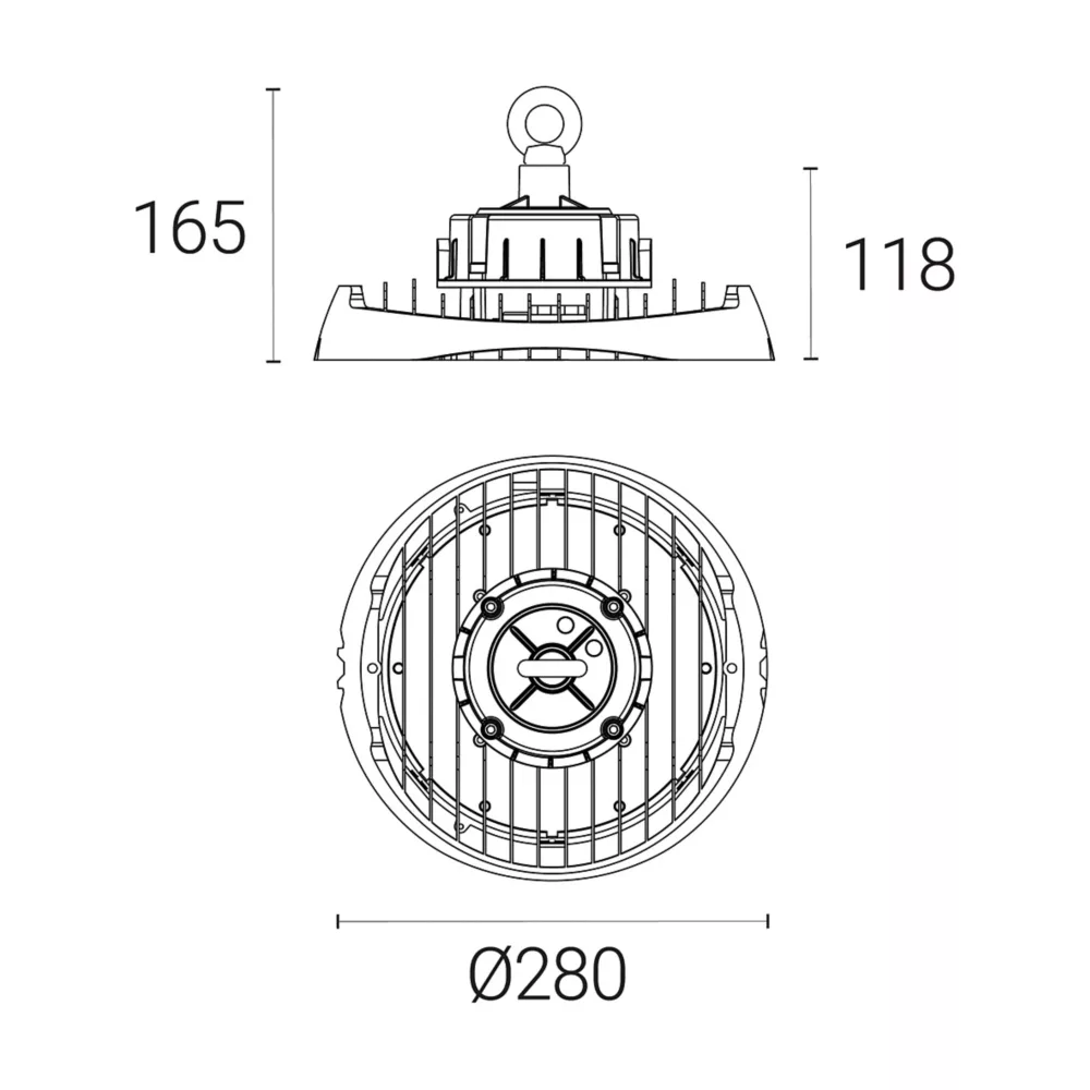 4lite LED Highbay With Microwave Sensor Black 150W 19,500lm - Image 6
