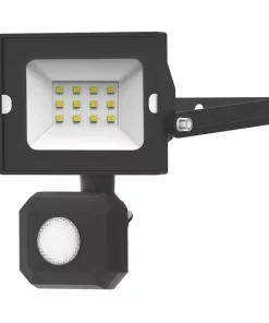 4lite Advantage Outdoor LED Floodlight With PIR Sensor Black 10W 850lm