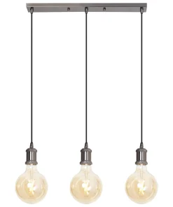 4lite WiZ Connected LED 3-Way Bar Smart Pendant Light Blackened Silver 6.5W 720lm