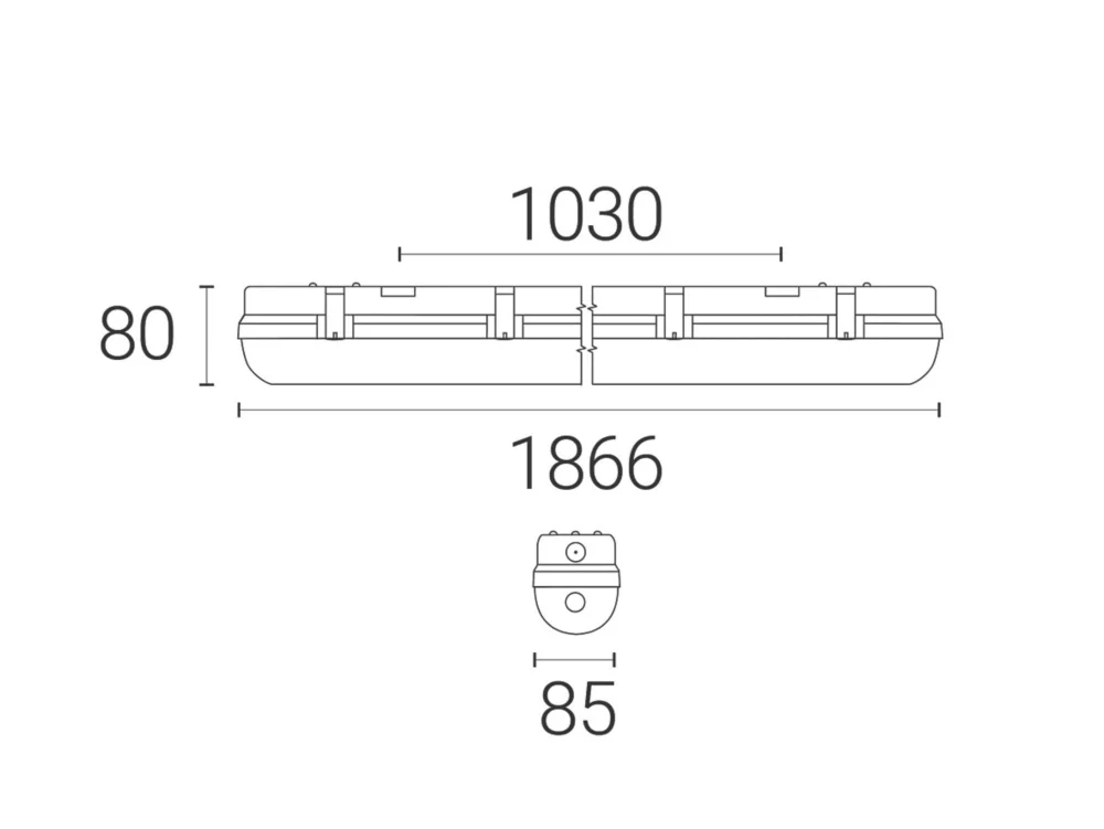 4lite Single 6ft LED Non Corrosive Batten 35W 3823lm 230V - Image 3