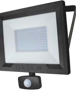 Luceco ECO Slimline Outdoor LED Floodlight With PIR Sensor Black 50W 4000lm