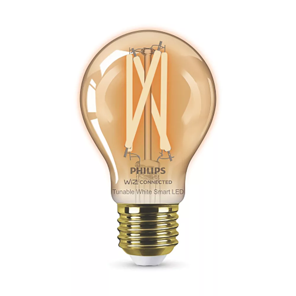 Philips Filament Amber E27 ES A60 LED Smart Light Bulb 7W 640lm 6 Pack