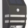 LAP Solar Outdoor LED Solar Bulkhead With PIR Sensor Matt Black 40lm