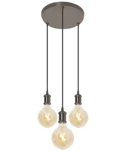 4lite WiZ Connected LED 3-Way Circular Smart Pendant Light Blackened Silver 6.5W 720lm