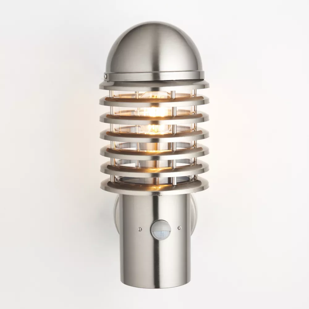 LAP Shutter Outdoor Wall Light With PIR Sensor Brushed Stainless Steel - Image 4