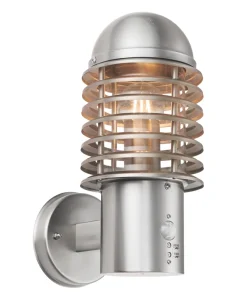 LAP Shutter Outdoor Wall Light With PIR Sensor Brushed Stainless Steel