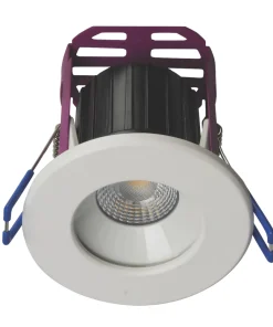 Robus Ramada Fixed Fire Rated LED Downlight White / Brushed Chrome 7W 640lm
