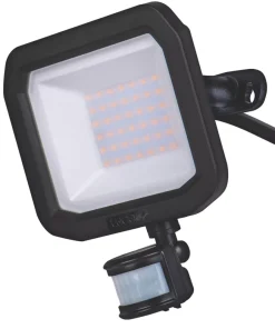 Luceco Castra Outdoor LED Floodlight With PIR Sensor Black 30W 3000lm