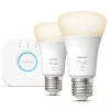Philips Hue ES A19 LED Smart Lighting Starter Kit 9W 806lm 2 Pack