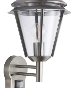 Essentials Antler Outdoor Wall Light With PIR Sensor Brushed Stainless Steel