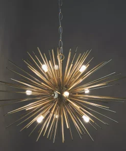 Quay Design Peacock LED 9-Light Ceiling Light Satin Brushed Gold 18W 200lm